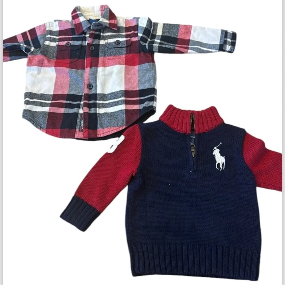 POLO RALPH LAUREN vintage  lined shirt and sweater bundle